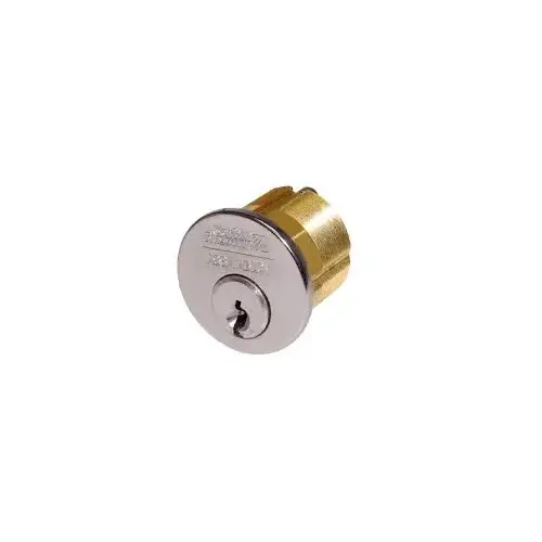 1-1/8" Mortise Cylinder 6-Pin Clover Cam, 60 Keyway, 0-Bitted, Standard Collar, Stainless Steel 630/US32D
