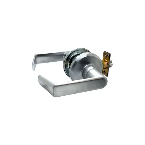 Classroom Lever, Sierra (Bent) Lever with Small Rose, 6-Pin Schlage Keyway, Keyed Different, Adjustable Square Latch, 4-7/8" x 1-1/4" ANSI Strike, Grade 2, 626/US26D Satin Chrome Classroom Lever, Sierra (Bent) Lever with Small Rose, 6-Pin Schlage Keyway, Keyed Different, Adjustable Square Latch, 4-7/8" x 1-1/4" ANSI Strike, Grade 2, 626/US26D Satin Chrome