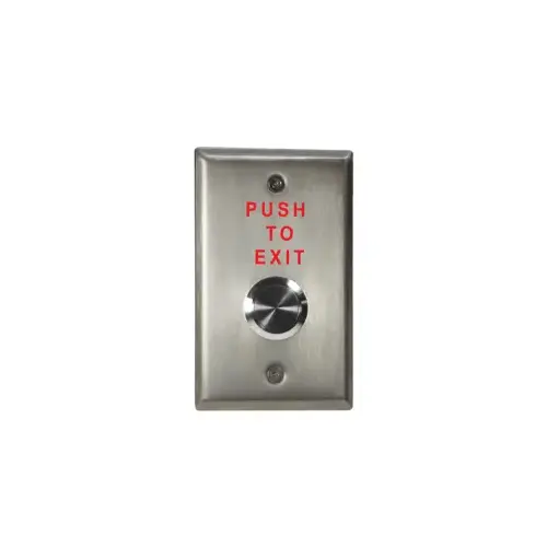 3/4" Round Stainless Entry Button or Door Bell, Weather Resistant, Water Proof, Single Gang Stainless Steel Plate, Double Pole, Momentary, Normally Open No 3/4" Round Stainless Entry Button or Door Bell, Weather Resistant, Water Proof, Single Gang Stainless Steel Plate, Double Pole, Momentary, Normally Open No