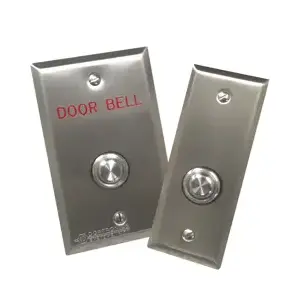 Dortronics WR5276-HD22 5/8" Round Stainless Entry Button or Door Bell, Weather Resistant, Water Proof, Single Gang Stainless Steel Plate, Double Pole, Momentary, Normally Open No