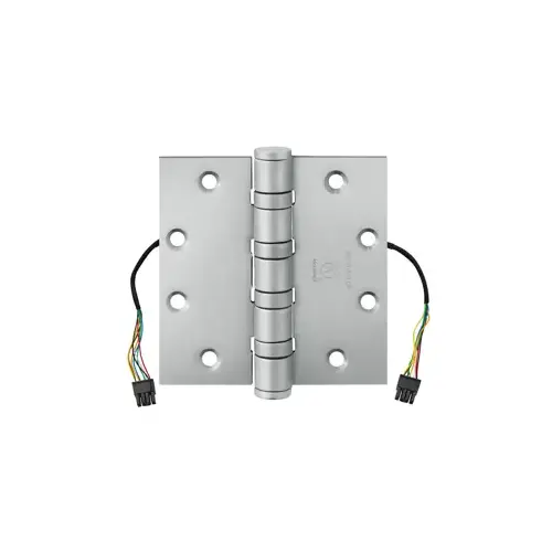 Electrified Quick Connect (QC) 8 Wire, 5-Knuckle Hinge, Heavy Weight, Full Mortise, Ball Bearing, 4.5" x 4.5" (4545), Steel Base, 652/626/US26D Satin Chrome Electrified Quick Connect (QC) 8 Wire, 5-Knuckle Hinge, Heavy Weight, Full Mortise, Ball Bearing, 4.5" x 4.5" (4545), Steel Base, 652/626/US26D Satin Chrome
