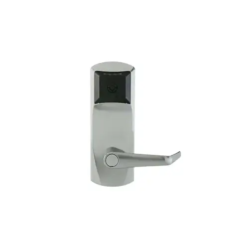 Saflok RT Plus, Contactless Reader Electronic Hotel Lock, 2-3/4" Backset, Thumbturn on Inside, Dual Handed, 626/US26D Satin Chrome