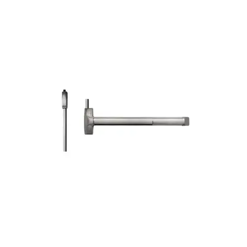 Fire Rated, Wind Rated, SVR Surface Vertical Rod Exit Device, Exit Only, No Trim, 36" x 84", No Dogging, Less Bottom Rods, Grade 1, Advantex Series, 630/US32D Stainless Steel Fire Rated, Wind Rated, SVR Surface Vertical Rod Exit Device, Exit Only, No Trim, 36" x 84", No Dogging, Less Bottom Rods, Grade 1, Advantex Series, 630/US32D Stainless Steel