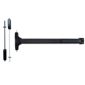 DETEX FV50-LD-628-48X84 Wide Stile Fire Rated Surface Vertical Rod (SVR) Exit Device, Value Series No Trim, Less Dogging, 48", 628/US28 Satin Aluminum