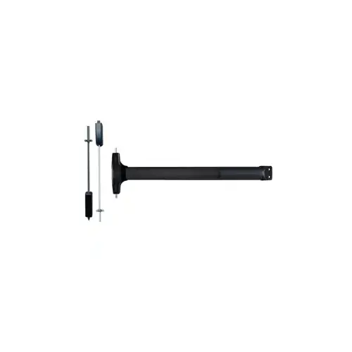 Wide Stile Fire Rated Surface Vertical Rod (SVR) Exit Device, Value Series No Trim, Less Dogging, 36", Anodized Aluminum Black 711/DC35