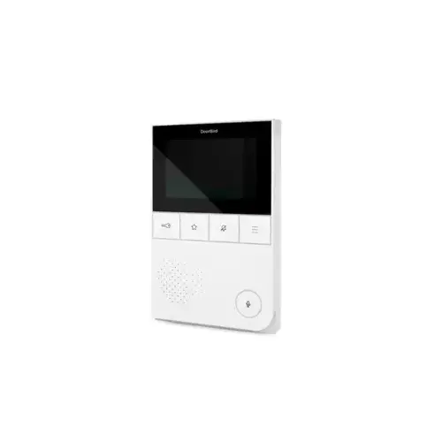 A1101 White Edition IP Video Indoor Station, Polycarbonate, White. Wi-Fi/LAN Connection (PoE Capable), 4 True Color Touch Display, 2-Way HD Audio, up to 102 dB, Room to Room Communication, SIP Support, Home and Building Automation Control.