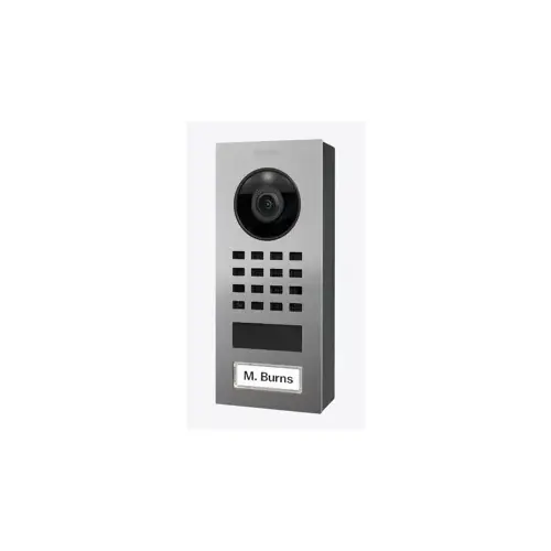 DV1101V Flush Mount IP Video Station, Stainless Steel V2A, Brushed, Housing Included, Wi-Fi/LAN Connection (PoE Capable), 2-Way Audio, Ultra-Wide Angle Lens, 1080p, Night Vision, IR LEDs, 4D Motion Sensor, 1 Freely Configurable Bistable Switching Relay.