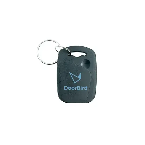 A8005 Dual Frequency RFID Transponder Key Fob, 125kHz (EM4100) and 13.56 MHz (MiFare DESFire EV2 8K). For A1121 IP Access Control Device, D1812 IP Video Door Station & D21x IP Video Door Stations. Material: ABS, Waterproof, Black. 10 Pack.