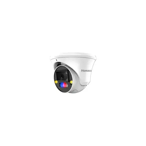 4MP Active Deterrence Fixed Turret Network Camera, IP67, H265+, 30M IR Range, 2.8mm Lens, White