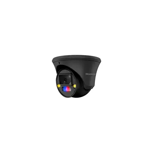 4MP Active Deterrence Fixed Turret Network Camera, IP67, H265+, 30M IR Range, 2.8mm Lens, Black