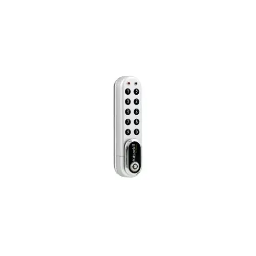 Electronic Cam Cabinet Lock, Vertical Mount, Generation 3, with Key Override, 20 Users, Front Battery Change, 3/8" to 1-1/8" Spindle Length, 628/SG Silver Grey Finish