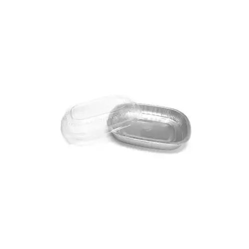 Gourmet-To-Go Take-Out Container Base & Lid Combo With Plastic Dome Lid Small (SM) 22 OZ Aluminum Silver - pack of 100 Gourmet-To-Go Take-Out Container Base & Lid Combo With Plastic Dome Lid Small (SM) 22 OZ Aluminum Silver - pack of 100