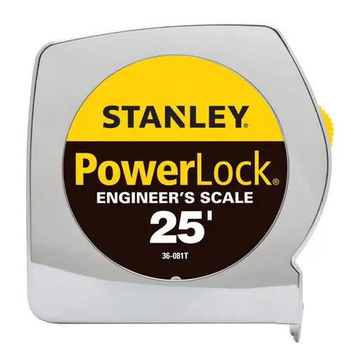 Engineer's Tape Measure PowerLock 25 ft. L X 1" W Silver Engineer's Tape Measure PowerLock 25 ft. L X 1" W Silver
