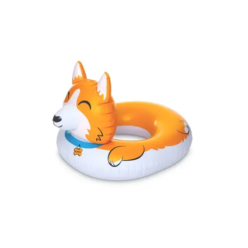 Pool Float Orange/White Vinyl Inflatable Corgi Orange/White