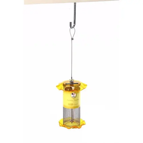 Bird Feeder Finch 1 qt Acrylic/Stainless Steel Tube Mesh Yellow Bird Feeder Finch 1 qt Acrylic/Stainless Steel Tube Mesh Yellow