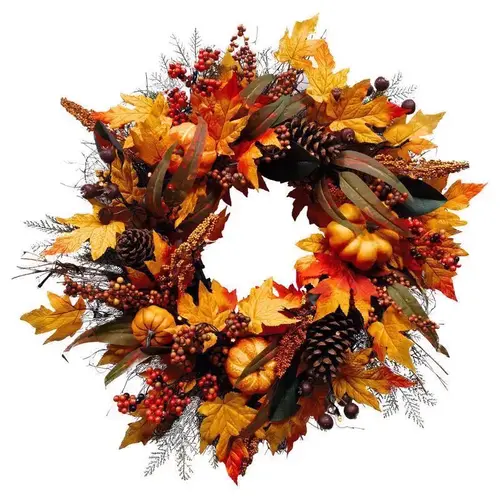 Wreath 24" Unlit Fall - pack of 4 Wreath 24" Unlit Fall - pack of 4
