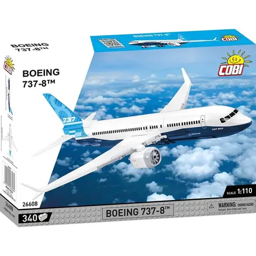 Block Set Boeing 737-8 Airplane Blue/White 340 pc Blue/White