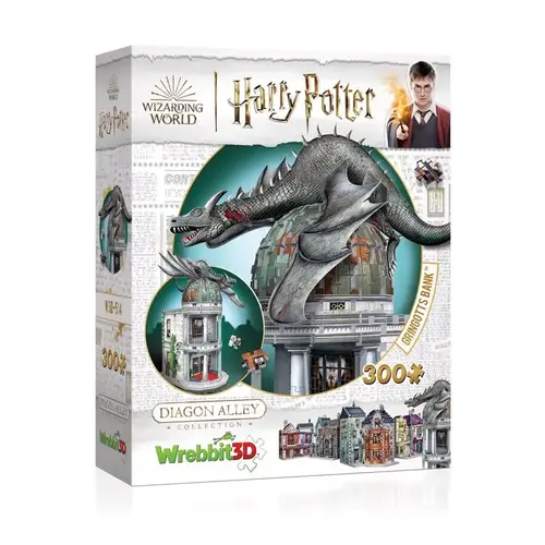 3D Jigsaw Puzzle Harry Potter Gringotts Bank Multicolored 300 pc Multicolored