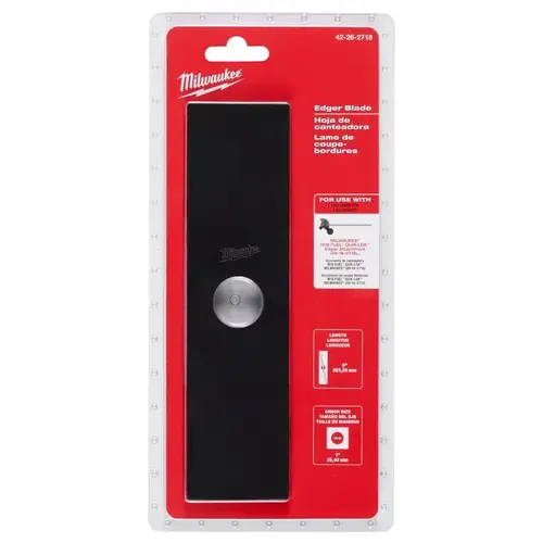 Power Lawn & Garden Equipment Accessories; Accessory Type: Edger Blade ; For Use With: Milwaukee. M18 FUEL QUIK-LOK Edger Attachment (49-16-2718) ; Material: Steel ; Length (Inch): 7.87 in ; Overall Width: 2in ; Overall Height: 0.12in Power Lawn & Garden Equipment Accessories; Accessory Type: Edger Blade ; For Use With: Milwaukee. M18 FUEL QUIK-LOK Edger Attachment (49-16-2718) ; Material: Steel ; Length (Inch): 7.87 in ; Overall Width: 2in ; Overall Height: 0.12in