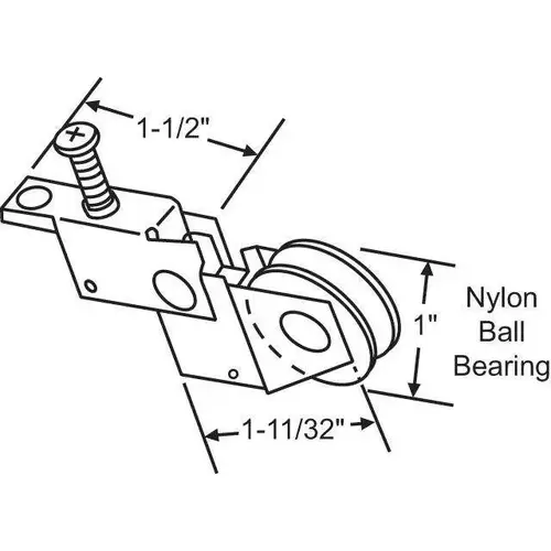 1in Nylon Roller Assembly PSR 80 - pack of 2 1in Nylon Roller Assembly PSR 80 - pack of 2