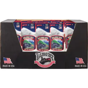 Railroad Sock 6124T Merino Wool Steel Toe Boot Crew Sock Assortment (60-Count) White