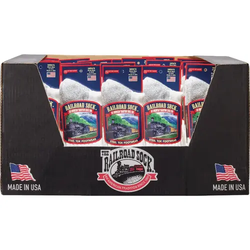 Merino Wool Steel Toe Boot Crew Sock Assortment (60-Count) White