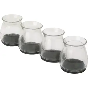 SuperSliders 4451824SL 1 In. Round Felt Silicone Furniture Leg Tips Clear - pack of 8