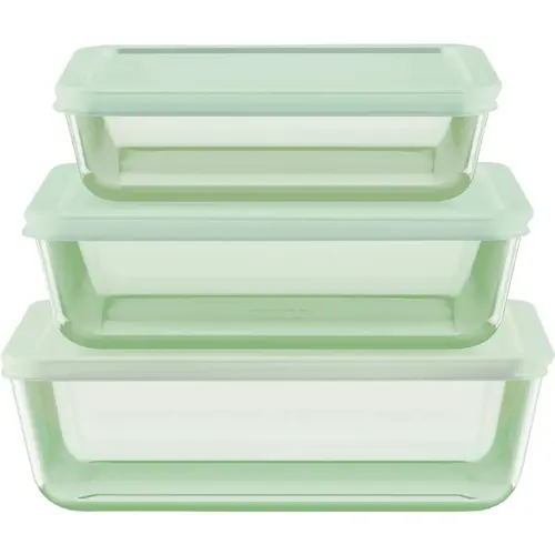 Simply Store Tinted Green Rectangle Storage Set with Plastic Lids (6-Piece)