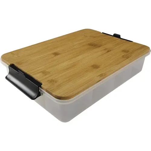 11 In. x 16 In. Snacklebox with Bamboo Cutting Board Lid