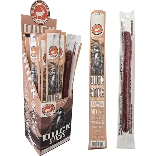 Pearson Ranch 1 Oz. Duck Hickory Snack Sticks Jerky Display (24 Sticks)