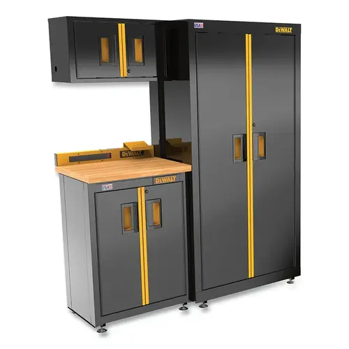 Storage Suite, 4 Pc, 63 in W, 2-Door Base Cabinet, Wood Top Storage Suite, 4 Pc, 63 in W, 2-Door Base Cabinet, Wood Top