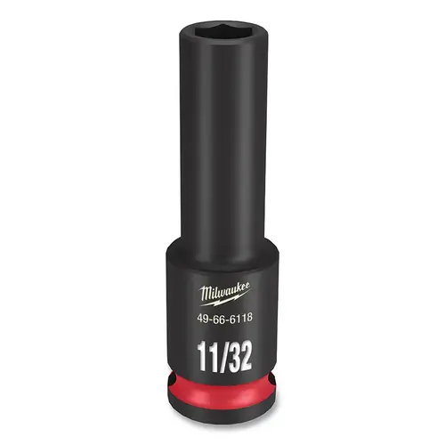 SHOCKWAVE Impact Duty Series Deep Impact Socket, 11/32 in Socket, 3/8 in Drive, Square Drive Black Phosphate SHOCKWAVE Impact Duty Series Deep Impact Socket, 11/32 in Socket, 3/8 in Drive, Square Drive Black Phosphate