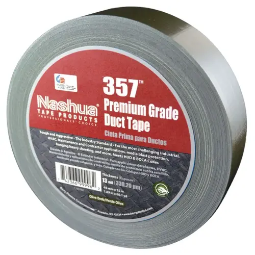 Premium Duct Tapes, 2 in x 60 yd x 13 mm, Olive Drab - pack of 24