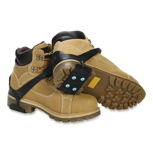 Industrial Ice + Snow Heel Traction Aid, One Size, Natural Rubber, Ice Diamond  Spikes, Black - 2 per pack x24 packs