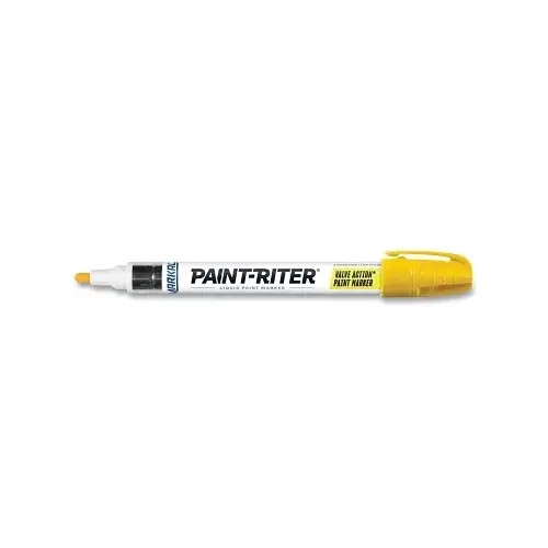 PAINT-RITER  VALVE ACTION  Paint Marker, Yellow, 1/8 in Tip, Medium