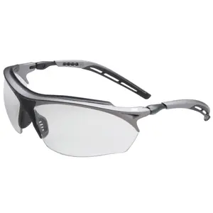 SAFEWAZE 14246-00000-20 Maxim GT Safety Eyewear, Clear Lens, Anti-Fog, Black/Silver Frame