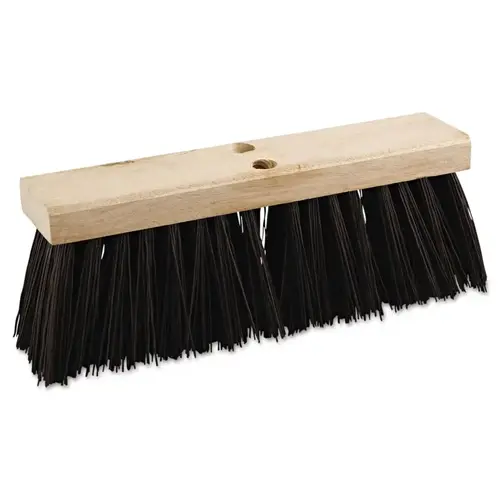 Street Broom Head, 16 in Wide, Polypropylene Bristles Black Street Broom Head, 16 in Wide, Polypropylene Bristles Black