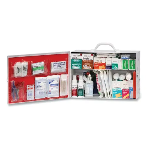 First Aid Kit, Two-Shelf ANSI-B Cabinet for Home or Small Business Settings, Metal First Aid Kit, Two-Shelf ANSI-B Cabinet for Home or Small Business Settings, Metal
