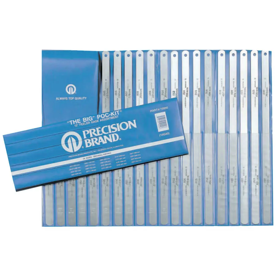 Precision Brand 20 Piece 0.001 to 0.03 Thick Parallel Feeler Gage Set 19990 Precision Brand 20 Piece 0.001 to 0.03 Thick Parallel Feeler Gage Set 19990