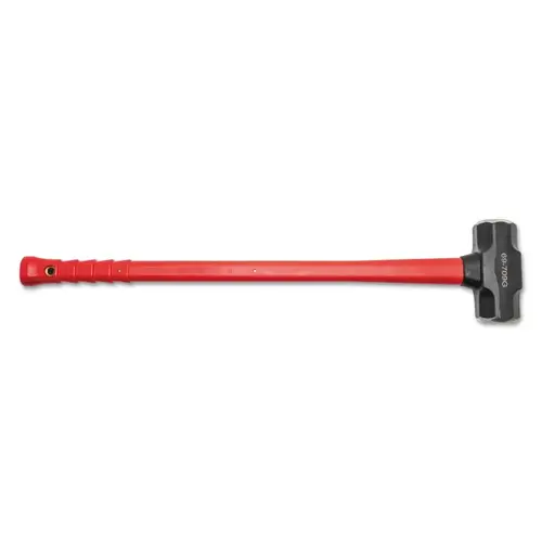 Double Face Sledge Hammers with Tether Ready Fiberglass Handles, 8 lb, 32 in Black; Red Double Face Sledge Hammers with Tether Ready Fiberglass Handles, 8 lb, 32 in Black; Red