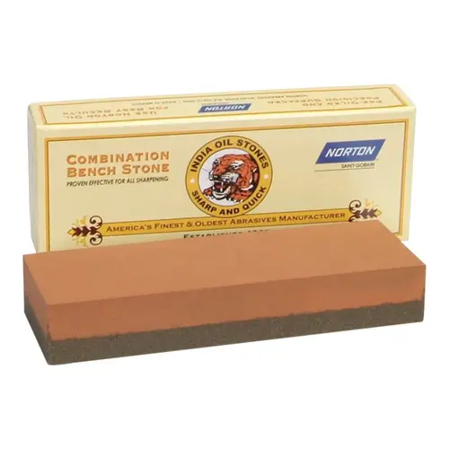 Combination Grit Abrasive Sharpening Benchstones, 6 X 2 X 1, Coarse/Fine, India Combination Grit Abrasive Sharpening Benchstones, 6 X 2 X 1, Coarse/Fine, India