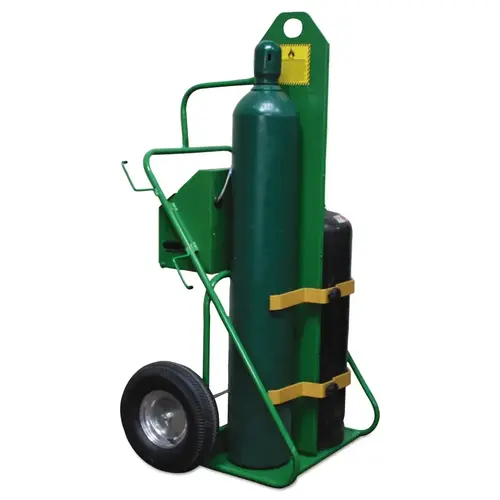 Cabinet Series Carts, Holds 2 Cylinders, 9.5"-12.5" dia., 16" Pneumatic Wheels Green Cabinet Series Carts, Holds 2 Cylinders, 9.5"-12.5" dia., 16" Pneumatic Wheels Green