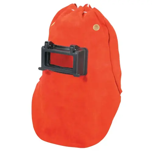 Fibre-Metal  Leather Welding Hood, Lens Shade 10, Orange, Lift-Front Glassholder, 2 in x 4-1/4 in Window