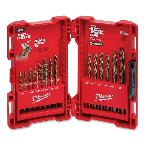 RED HELIX Cobalt 23 Piece Drill Bit Set, 1/16 in to 1/2 in RED HELIX Cobalt 23 Piece Drill Bit Set, 1/16 in to 1/2 in