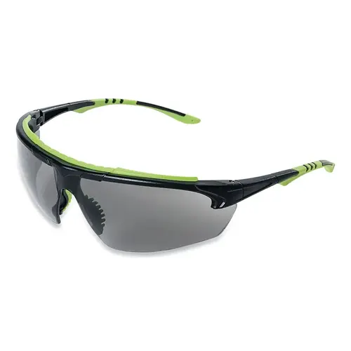 XP410 Series Protective Eyewear Safety Glasses, Smoke Lens, Polycarbonate, Blk/Grn Frame - pack of 12 XP410 Series Protective Eyewear Safety Glasses, Smoke Lens, Polycarbonate, Blk/Grn Frame - pack of 12