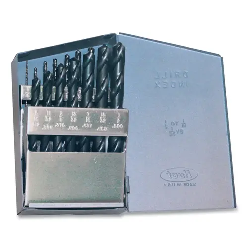 150 Steam Oxide General Purpose Jobber Length Drill Set, 15-Pc, 1/16 in-1/2 in Drill Sizes 150 Steam Oxide General Purpose Jobber Length Drill Set, 15-Pc, 1/16 in-1/2 in Drill Sizes