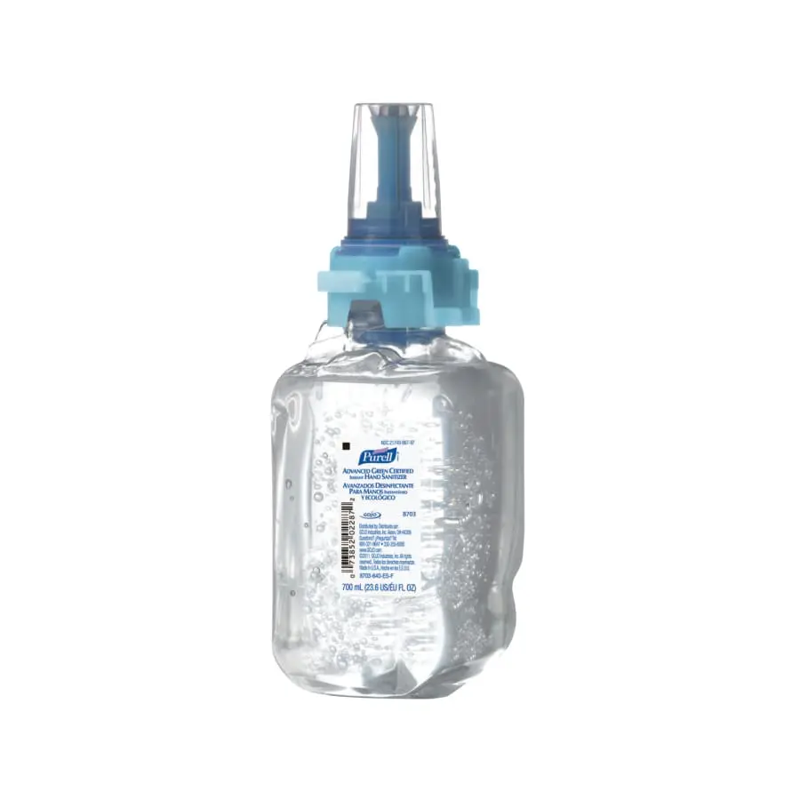 PURELL Advanced Hand Sanitizer Green Certified Refill 700 mL Alcohol Odor Gel for ADX-7 Dispenser Clear 8703-04-XCP1 PURELL Advanced Hand Sanitizer Green Certified Refill 700 mL Alcohol Odor Gel for ADX-7 Dispenser Clear 8703-04-XCP1