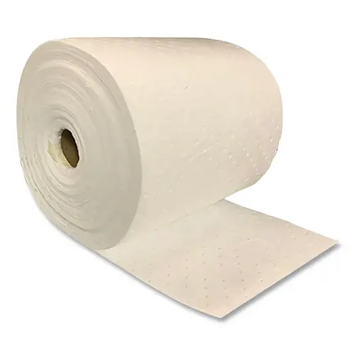 Oil Only Sorbent Pads, Roll, 150 in L x 30 in W, Heavy, White, 2 count - pack of 2