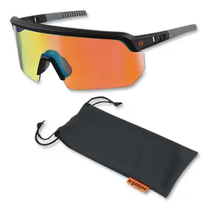 SKULLERZ 55009 Skullerz  AEGIR Safety Glasses/Sunglasses, Orange Mirror Polycarbonate Lens, Fog-Off+  Coating, Matte Black Frame - pack of 12