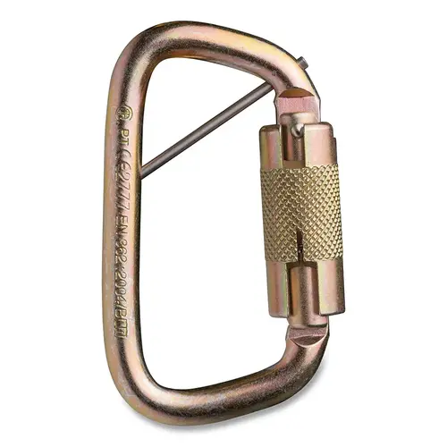 A1003 Series Steel Carabiner, Gate Opening, Self-Locking, 3/4 in Gold A1003 Series Steel Carabiner, Gate Opening, Self-Locking, 3/4 in Gold